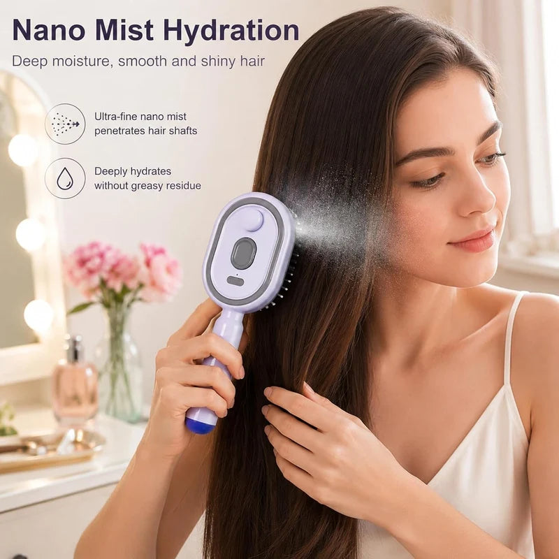 Electric Nano-Mist Retractable Hairbrush – photo 5