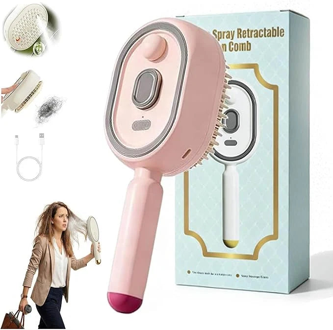 Electric Nano-Mist Retractable Hairbrush – photo 1