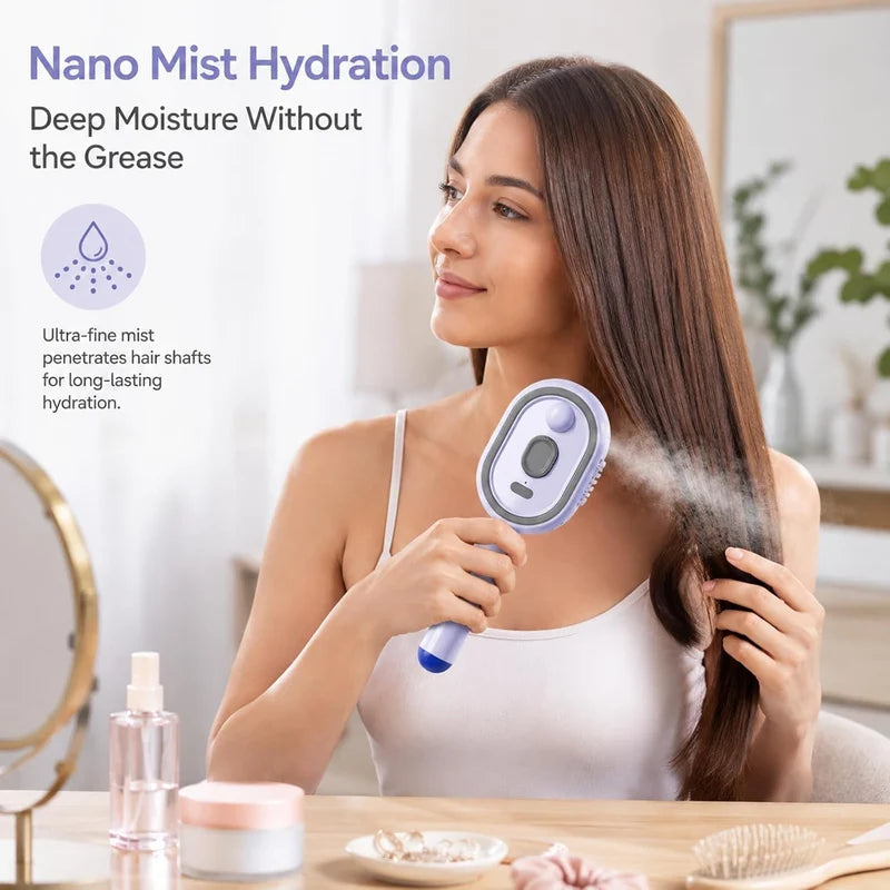 Electric Nano-Mist Retractable Hairbrush – photo 4