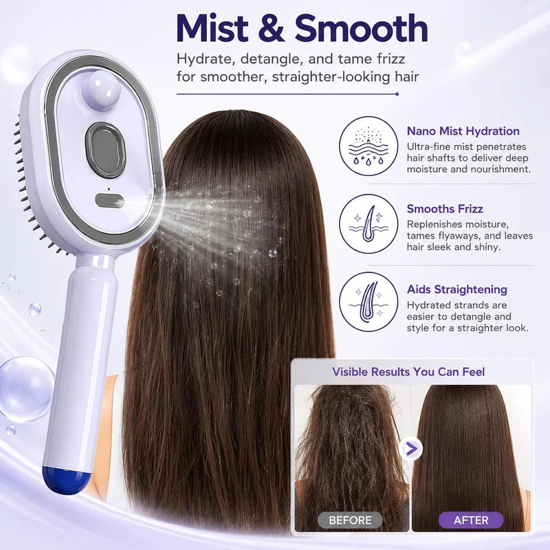 Electric Nano-Mist Retractable Hairbrush – photo 2