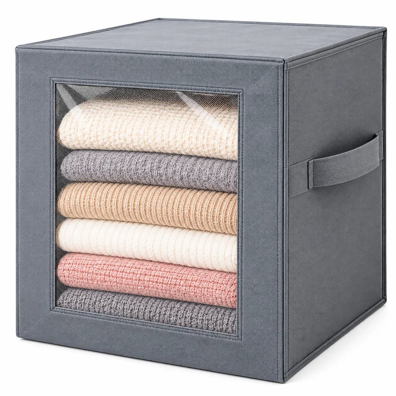Large Stackable Fabric Storage Organizer with Lid – photo 3