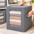 Large Stackable Fabric Storage Organizer with Lid – photo 1